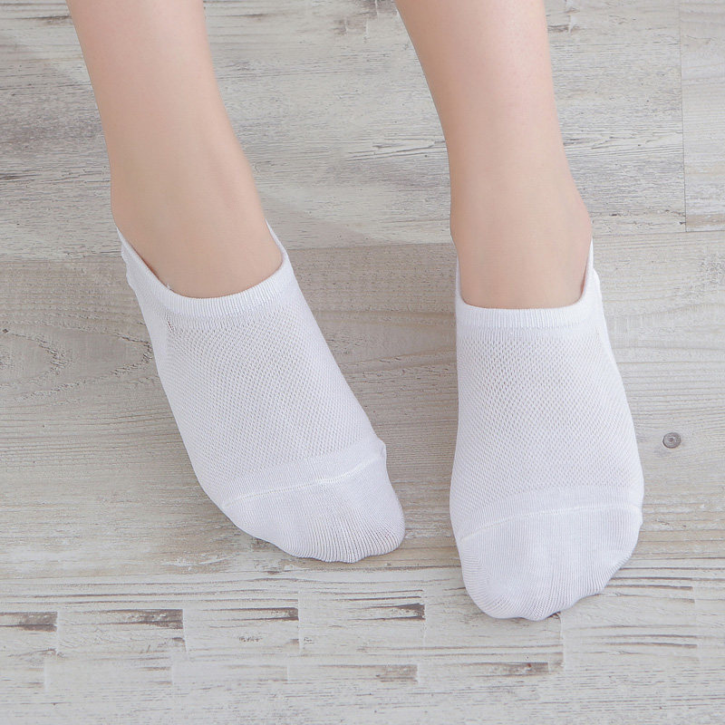 Women's mesh socks invisible anti-shedding and deodorant summer bamboo fiber socks thin women's invisible socks black skin color socks