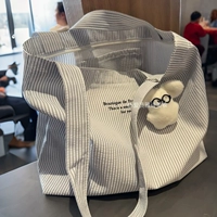 Полосатая холщовая сумка ❤Корейский стиль, ленивый стиль и непринужденность