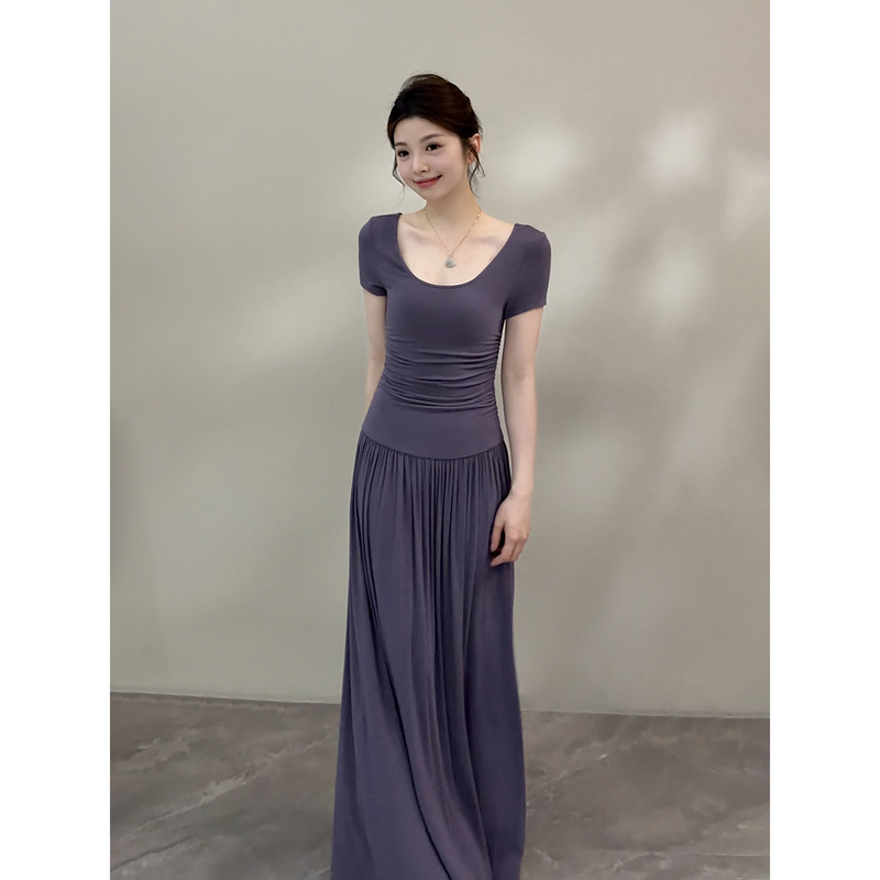 Song Song Summer New French Casual Fashion Simple Elegant Slim Fit Flared Skirt Slimming Dress Dt2053