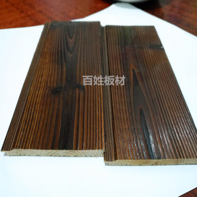 Spruce dark carbonized paint-free buckle board carbide wood buckle board sauna board wood house guard wall board pine pull button board