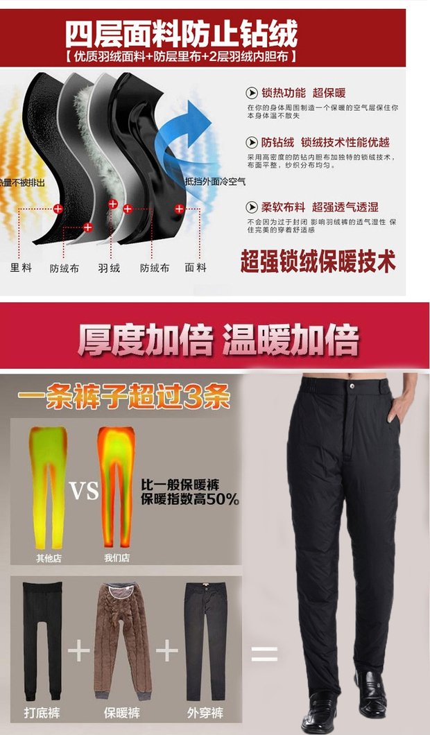 Quần dài cho người trung niên và già xuống mặc quần dày nam mùa đông cao eo cộng với phân bón XL ấm bên trong mặc quần xuống quần áo mùa hè nam