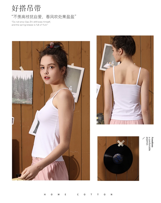 Cat man lady sling vest modal cotton vừa vặn bên ngoài ins mùa hè sinh viên chạm đáy hàng đầu - Áo vest