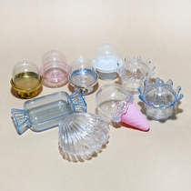 Childrens handmade DIY candy ice cream transparent box Crown shell clay color mud micro-landscape storage box