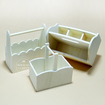 Handmade DIY wooden portable basket pen holder storage box Ultra-light clay snowflake color mud wooden small basket mold