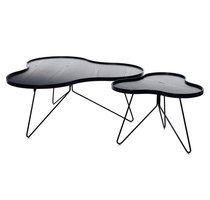 Designer cloud coffee table Small apartment Simple modern art Wrought iron flower table combination petal solid wood coffee table