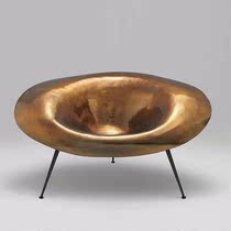 Designer special-shaped creative light luxury glass fiber reinforced plastic paint electroplating Art personality shell lotus leaf shaped leisure seat