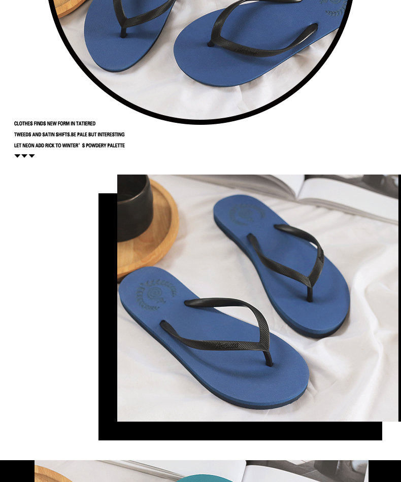 Mùa hè mới flip flops ladies phẳng dép chống trượt và dép đi trong nhà Châu Âu và Mỹ đơn giản màu rắn bãi biển cao su giày flip flops