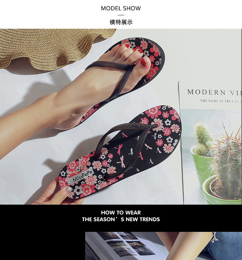 Dép xỏ ngón nữ mùa hè thời trang nam chống trượt đôi nam sinh viên đáy phẳng hoa mang dép đi biển và dép mẫu dép nữ đẹp 2021