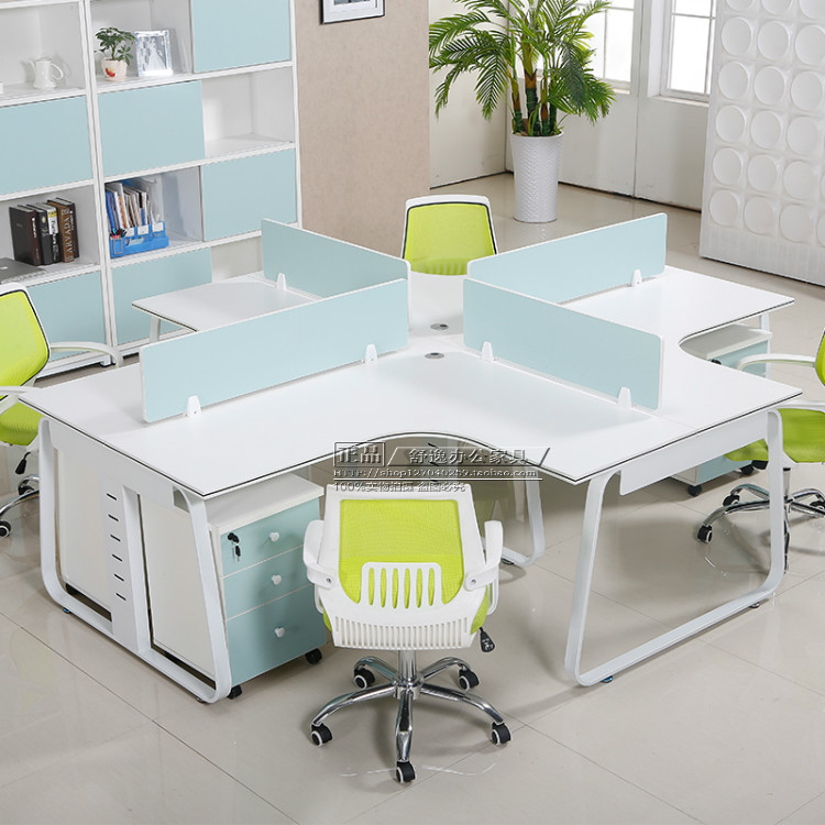 Staff Desk Office Home innate Profiled Desk Chair Computer Employee Table Screen 4 People