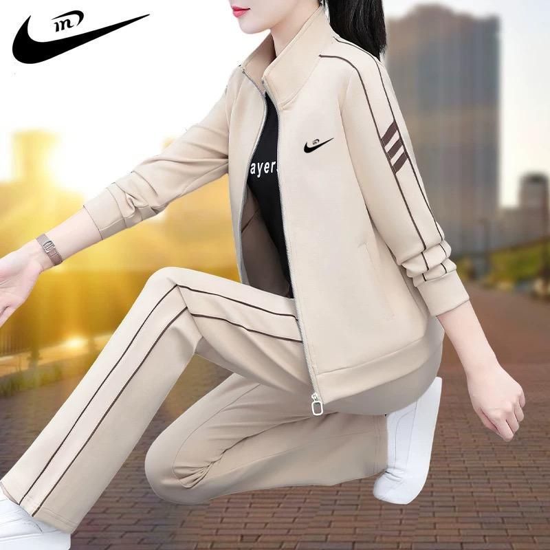 Famous Brand Genuine Pure Cotton Suit for Women Spring and Autum 2025 New Fashion Elegant Age-Reducing Casual Sportswear Three-Piece Set