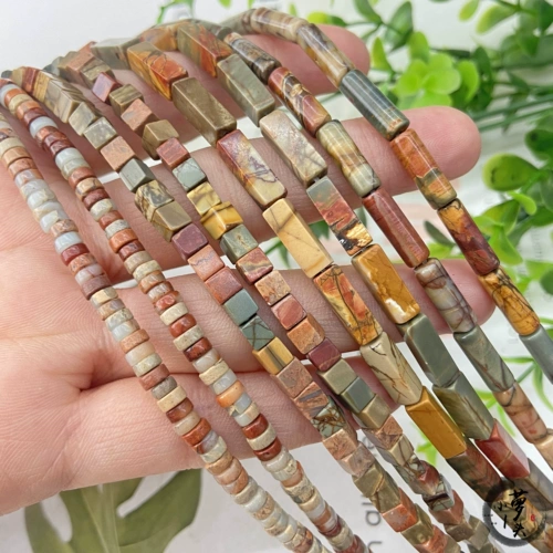 Натурально импортированные бусинки Picasso Sifang Fangzhu красная линия сосны, круглые бусины, полузащитные продукты Diy Jewelry Accessory