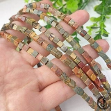 Натурально импортированные бусинки Picasso Sifang Fangzhu красная линия сосны, круглые бусины, полузащитные продукты Diy Jewelry Accessory