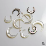 Натуральная белая бабочка-ракушка Луна 15/20 мм, ракушка с двойным отверстием, рог, материал ручной работы, сделай сам, древний стиль, шпилька, ювелирные изделия