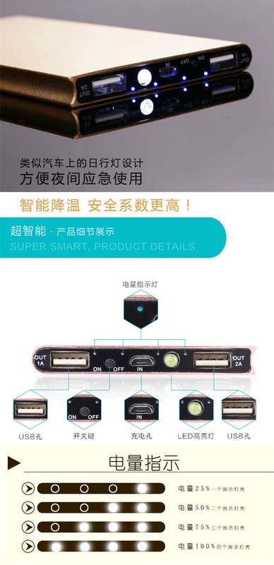 Sạc dung lượng lớn 80000 phổ quát mAh 50000 phim hoạt hình dễ thương siêu dễ thương đích thực vivo kê Samsung siêu mỏng Huawei vinh quang opp Meizu điện thoại di động Apple 8 X