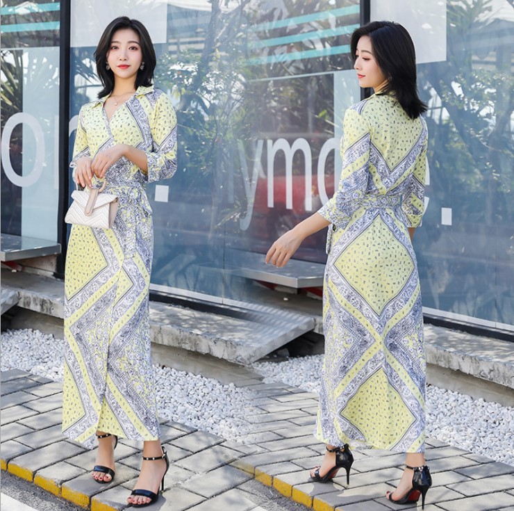 South Korea Sanya seaside resort beach long dress super fairy holiday dress waist thin bathing suit jacket dress female