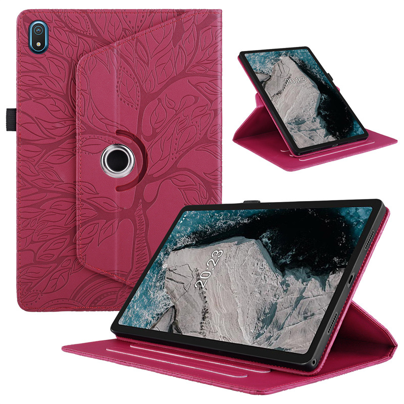 Suitable for Nokia T20 10.4inch Rotating Stand Protective Case/Shell T21 Tree of Life Anti-Fall Leather Case