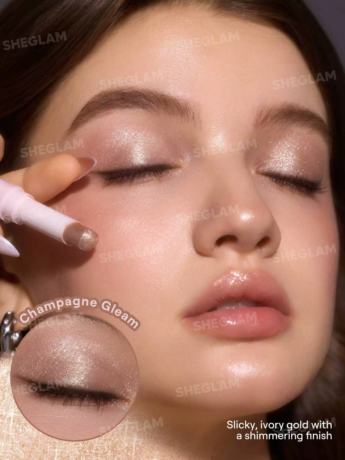 «Какое-то пятнышко» тени для глаз Sheglam Jelly Eyeshadow Rosy Gem/Lilac Luster