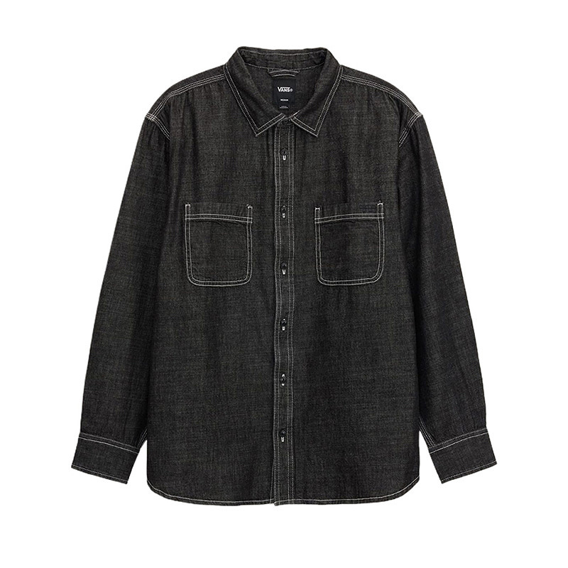 Vans New Men's Sports Casual Long-Sleeved Shirt Trendy Versatile Lapel Top Vn000T6Ablk
