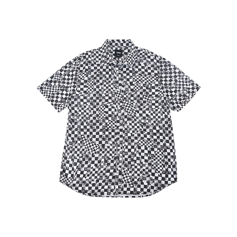 Vans New Summer Style Men's Checkerboard Loose Casual Trendy Short-Sleeved Shirt Vn000Xscy28 Vans New Summer Style Men's Checkerboard Loose Casual Trendy Short-Sleeved Shirt Vn000Xscy28