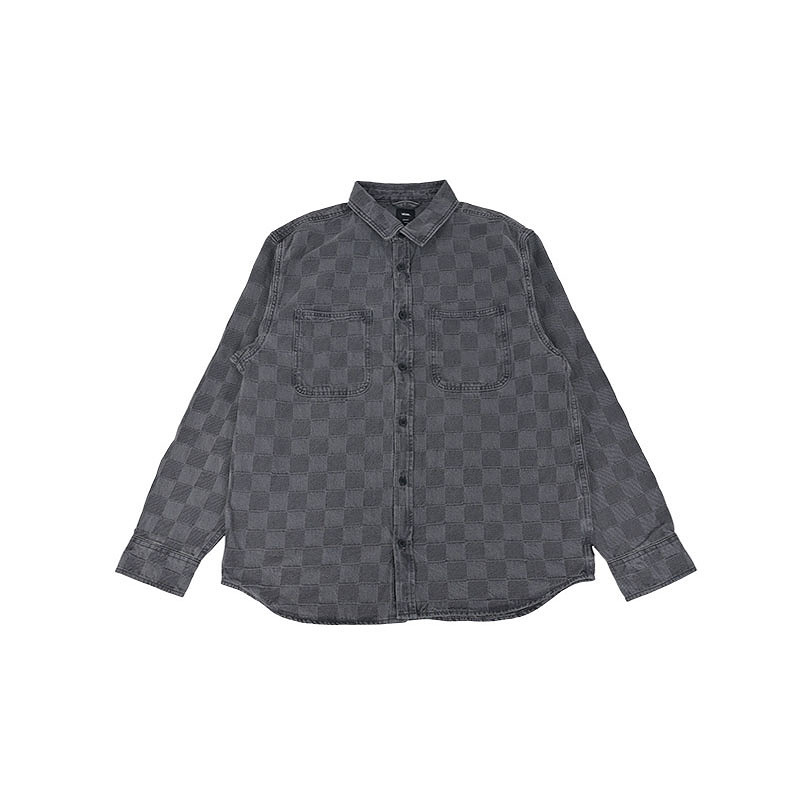 Vans Men's Long Sleeve Shirt with Turn-Down Collar Versatile Plaid Jacket Sports Casual Top Vn000P84Emv