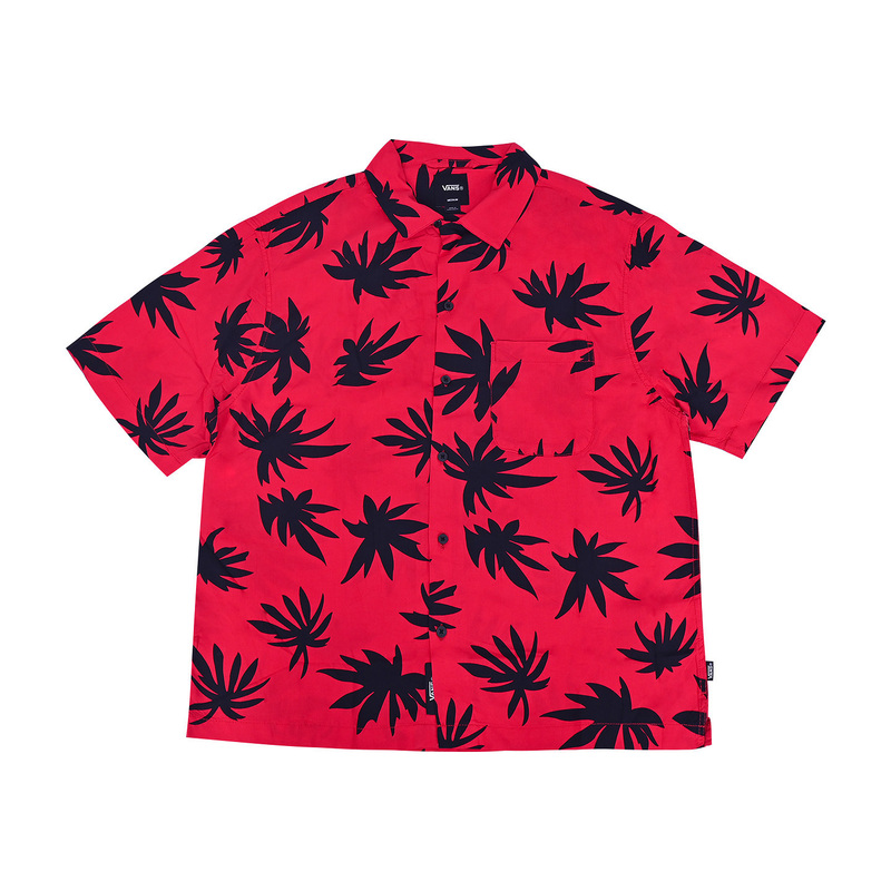 Vans New Summer Style Men's Casual Maple Leaf Red Printed Trendy Short-Sleeved Shirt Vn000Vtkizq Vans New Summer Style Men's Casual Maple Leaf Red Printed Trendy Short-Sleeved Shirt Vn000Vtkizq