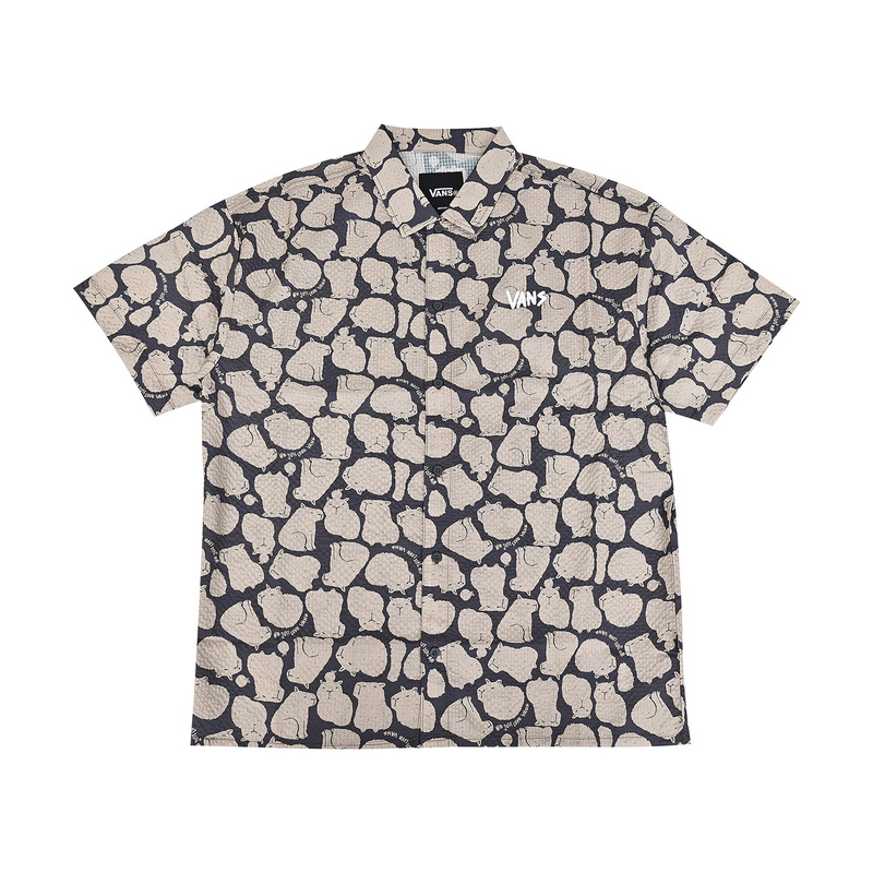 Vans Summer New Men's Casual Comfortable Versatile All-Over Printed Short-Sleeve Shirt Vn000Rnnpla Vans Summer New Men's Casual Comfortable Versatile All-Over Printed Short-Sleeve Shirt Vn000Rnnpla
