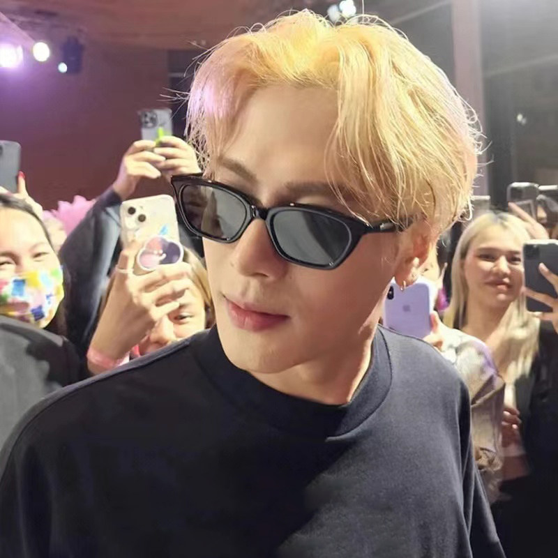 Wang Jiaer's Same Style Sunglasses for Men, Cool and Retro, Small Frame, High-End, Versatile, Stylish Sunglasses with Uv Protection