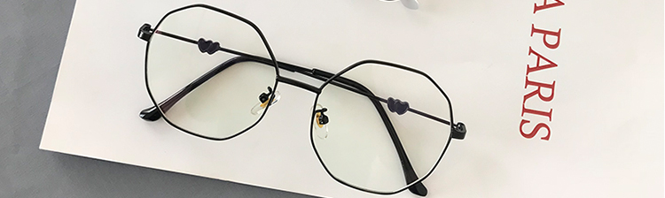 Ulzzang phiên bản tiếng Hàn của phong cách retro retro retro đa giác khung lớn gương phẳng khung mắt cận thị kính cận thị kính chữ v