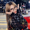 Korean Style ins Zhou Yangqing Internet Celebrity Style Trendy Black Glasses for Women, Large Frame, Square Frame, Round, Makes Face Look Smaller, Non-Prescription Myopia Glasses