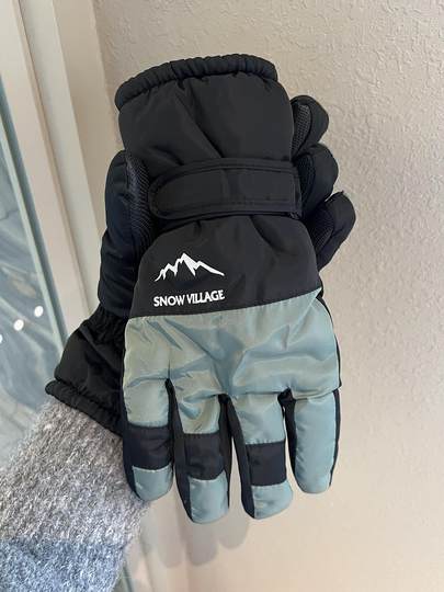 Men's winter ski gloves, thickened with velvet, warm, windproof, coldproof, waterproof, outdoor riding, motorcycle, touch screen, five fingers