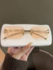 2025 New Rimless Mercury-Colored Sunglasses for Women Y2K Retro High-End Elegant Hot Girl Style Sunglasses Trendy