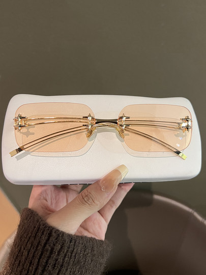 2025 new rimless mercury sunglasses for women y2k retro high-end temperament hot girl style sunglasses trend