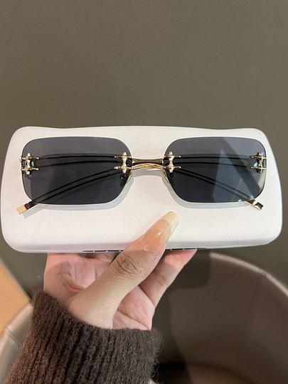 2025 new rimless mercury sunglasses for women y2k retro high-end temperament hot girl style sunglasses trend
