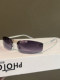Retro y2k Sweet Cool Hot Girl Frameless Sunglasses 2025 New Men and Women Photo Concave Shape Sunglasses Anti-UV