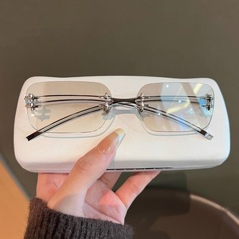 2025 New Rimless Mercury-Colored Sunglasses for Women Y2K Retro High-End Elegant Hot Girl Style Sunglasses Trendy