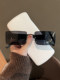 2024 New Metal Square Frame Sunglasses Korean Version Trendy Internet Celebrity Photo Concave Shape Disco Sunglasses Anti-UV Trend