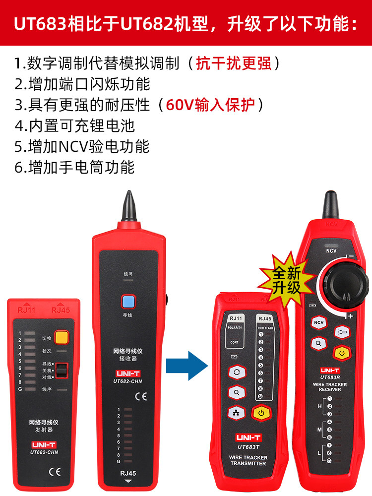 Uliid UT682 network-seeking line UT683KIT anti-interference tour line finder multifunction network wire tester-Taobao