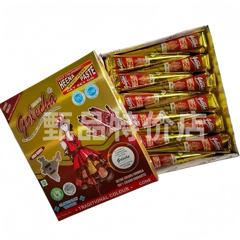 Indian Henna Long-Lasting Waterproof and Sweat-Proof Temporary Tattoo Hand-Painted Paste Body Painting for Stall Use, Available in Multiple Colors