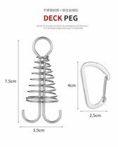 Wholesale outdoor camping octopus rope buckle deck nail stainless steel fixed tent rope buckle board hook spring wind rope hanging