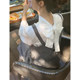 Korean chic autumn temperament strappy bow shirt + camisole + high waist versatile wide leg casual pants for women