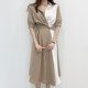 Korean chicc summer French niche lapel design sense of contrast stitching one button waist short-sleeved dress