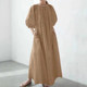 Korean chic spring and summer French style round neck reversible design loose casual long lantern sleeve dress for women