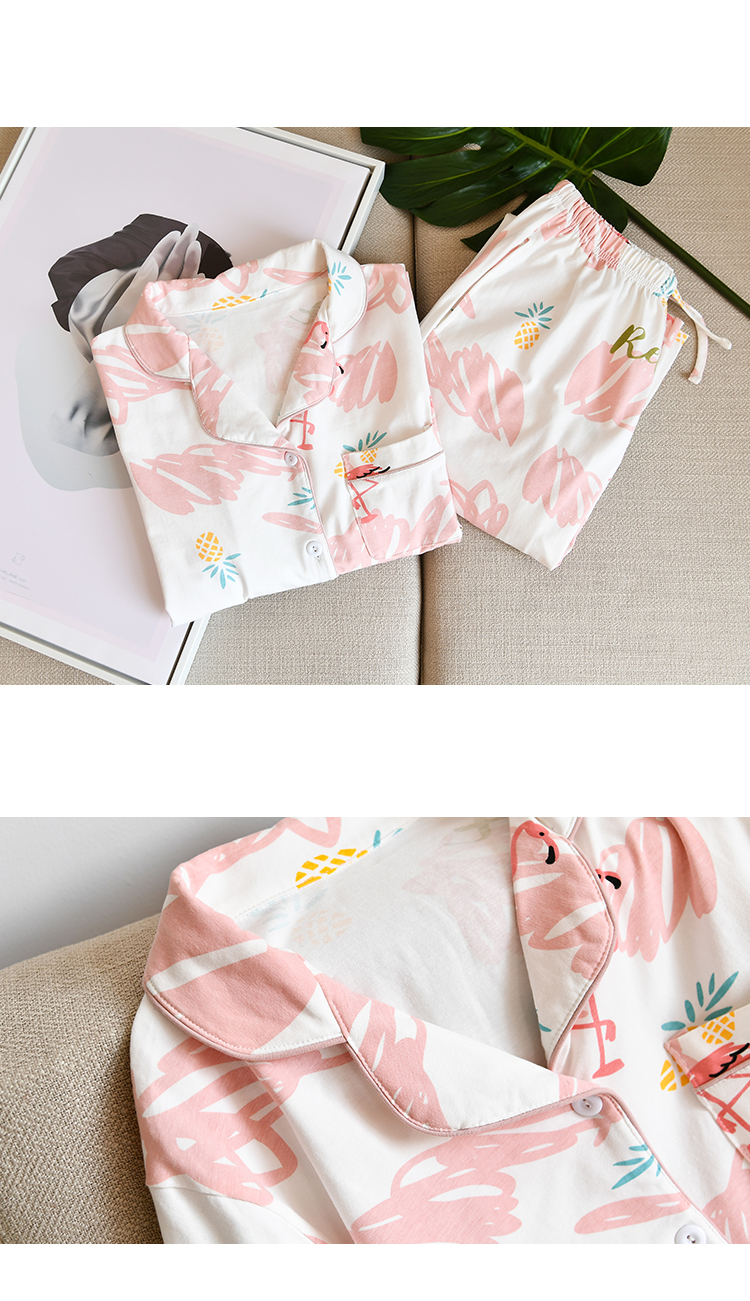TTIITT / ba bộ đồ ngủ nữ mùa xuân và mùa thu phiên bản Hàn Quốc của bộ đồ ngủ cotton dài tay ngọt ngào đặt dịch vụ tại nhà pijama nữ
