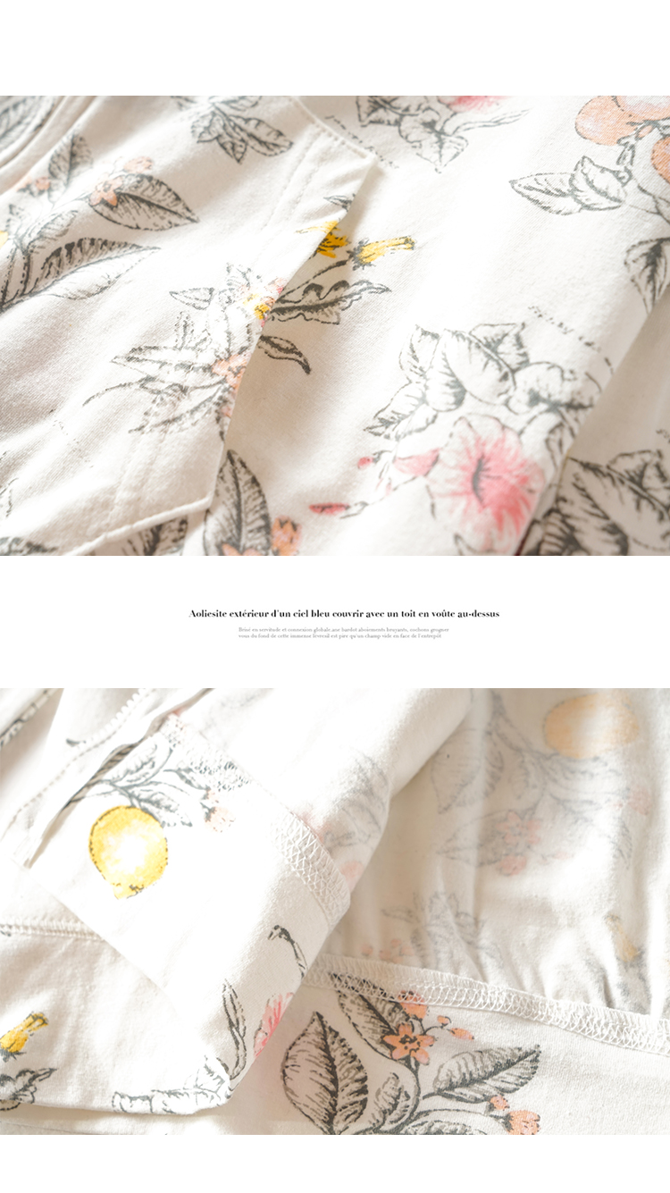 TTIITT / ba bộ đồ ngủ nữ mùa thu và mùa đông cotton ngọt ngào in mũ trùm đầu quần áo nữ phục vụ nhà đồ bộ mặc nhà