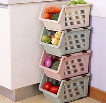 Japan FaSoLa stacked storage basket Kitchen plastic toy fruit and vegetable storage basket Kitchen storage basket