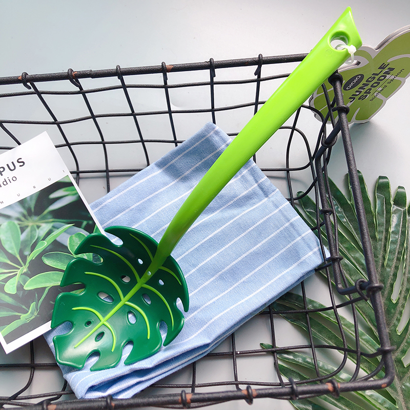 Export Europe and America Creative Leaf Plant Tortoise Back Leaf Large Drain Spoon Commercial Home Kitchen Drain mixed Spoon Spoon