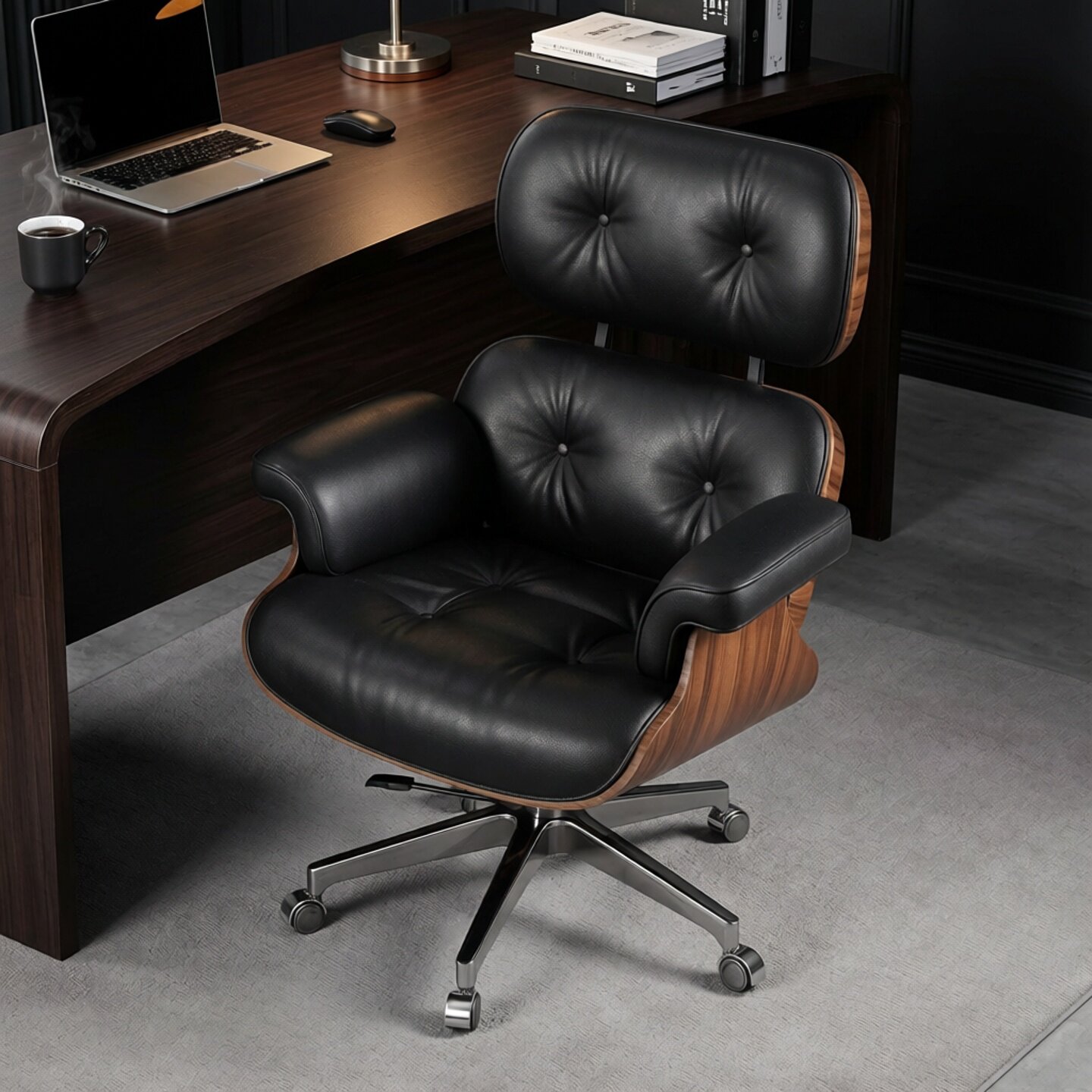 Оригинальное офисное кресло Eames кресельный подъемник EAMES вращающееся дизайнерское кожаное офисное кресло для домашнего компьютера