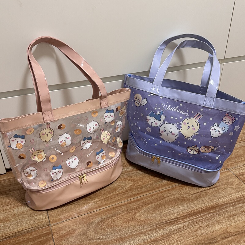 Three Small Pvc Waterproof Cartoon Transparent Tote Bags Storage Bags Double-Layer Shoulder Bag Snack Picnic Bag Swimming Bag Three Small Pvc Waterproof Cartoon Transparent Tote Bags Storage Bags Double-Layer Shoulder Bag Snack Picnic Bag Swimming Bag