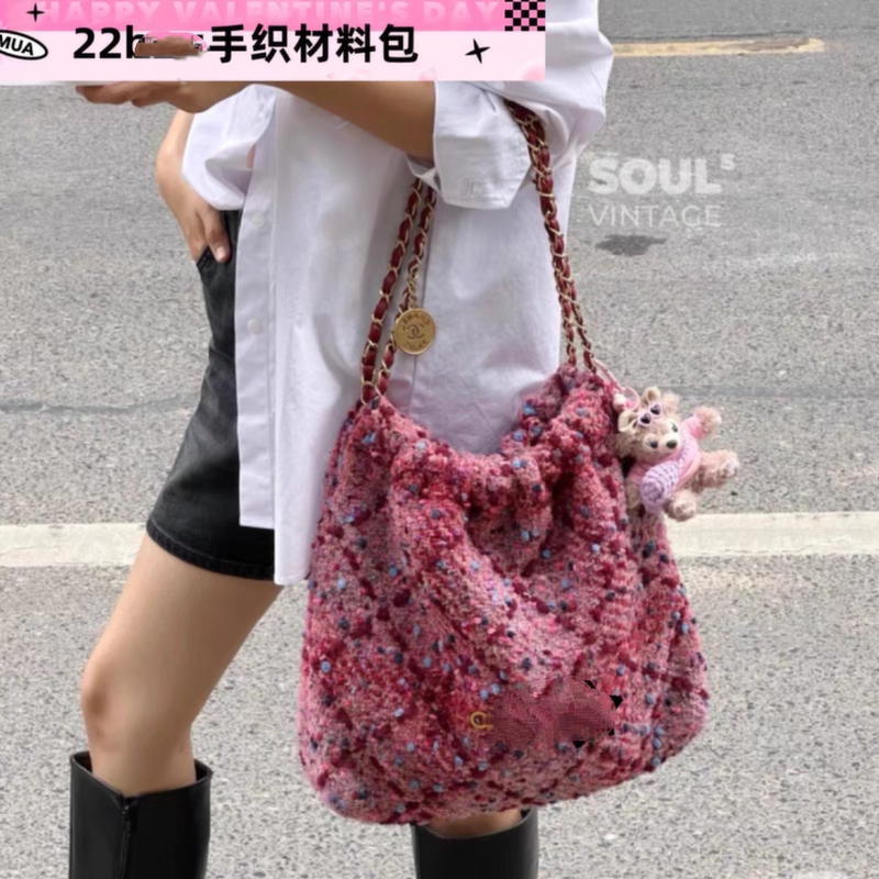 22 Knitting Bag Handmade Knitting Bag DIY Material Kit Yarn Crochet Small Chanel Chain Bag Gift for Girlfriend
