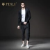 PINLI Pinli Quần áo nam Slim Solid Màu cardigan Áo len nam Dệt kim Hợp thời trang Áo khoác nam Casual Ấm áp Nam hợp thời trang - Cặp đôi áo len